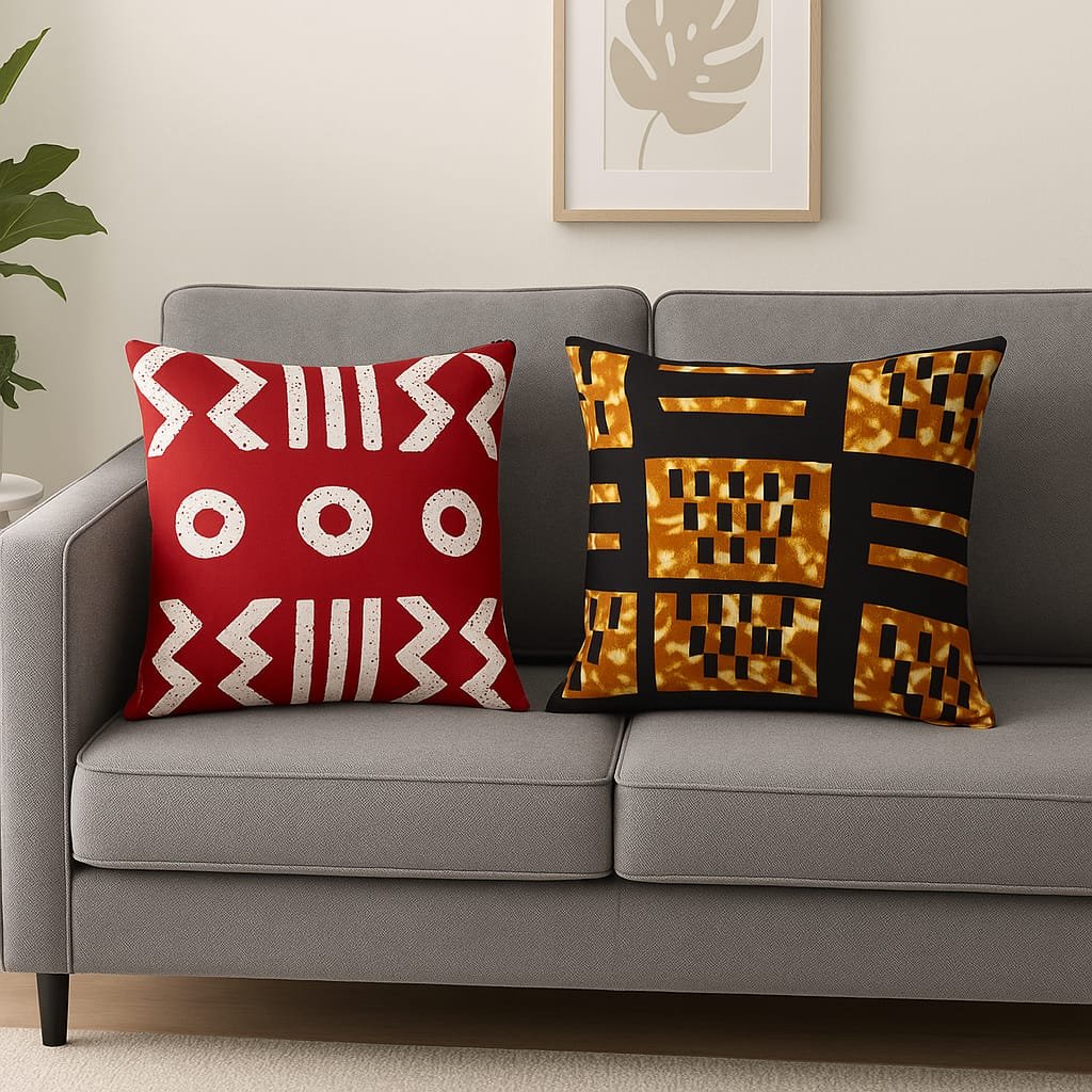 Housses de coussins en bogolan